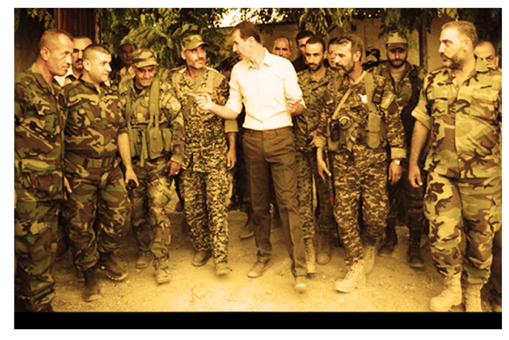 Assad tra i suoi soldati