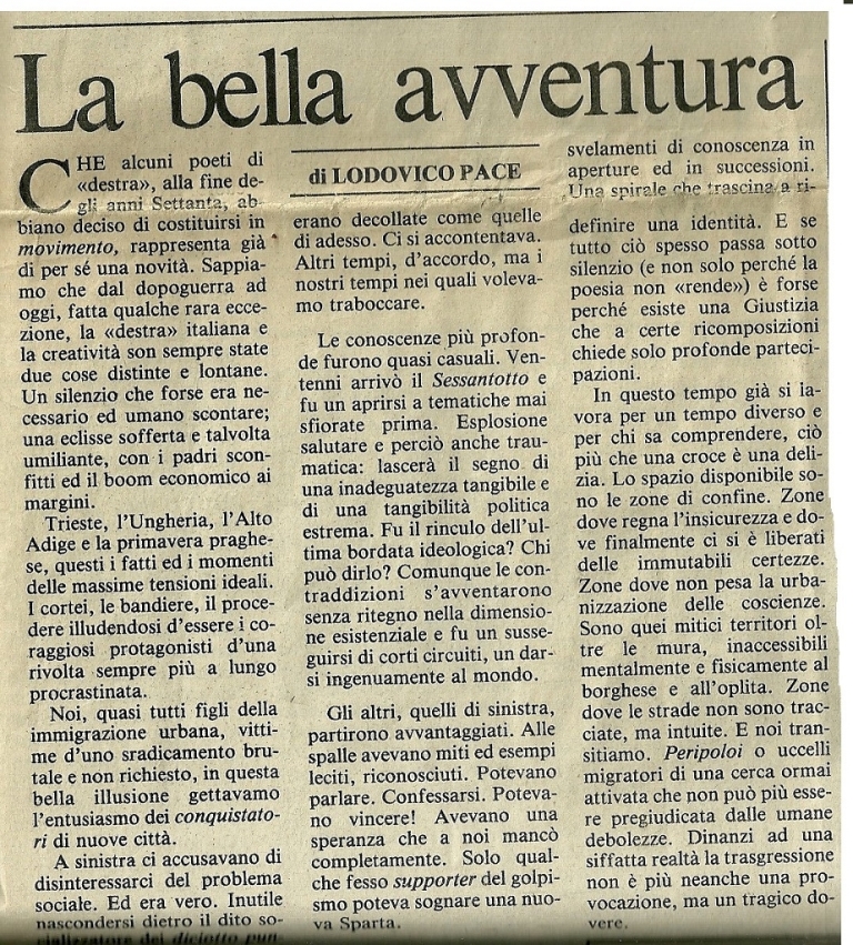 Il Secolo d Italia Marted 1 parte 07031989 Lodovico Pace pag 9